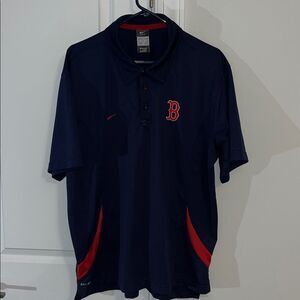 Boston Red Sox Team Model Authentic MLB Logo Polyester Golf Polo Shirt XL Nike